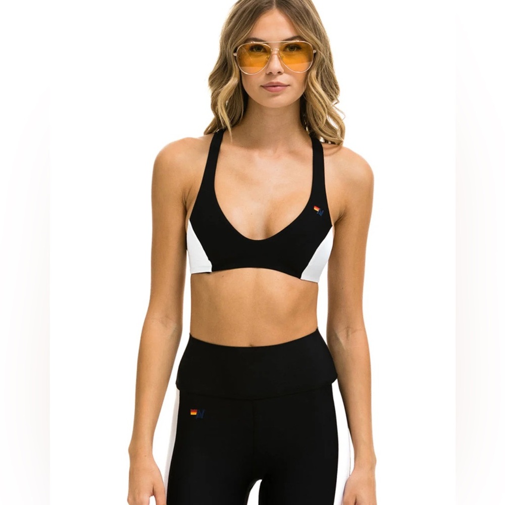 Aviator Nation color block bra top